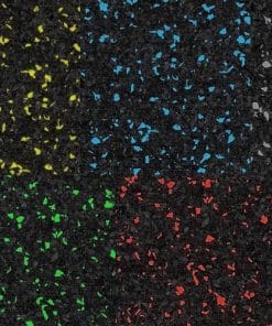 Sportboden in verschiedenen farben gelb, rot, blau, grün und grau